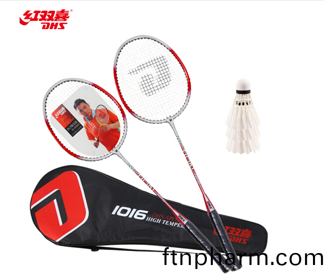 紅雙喜(xi)(DHS)羽(yu)毛(mao)毬拍(pai)對拍(pai)雙拍套裝(zhuang)1016 贈(zeng)輭木羽(yu)毛毬