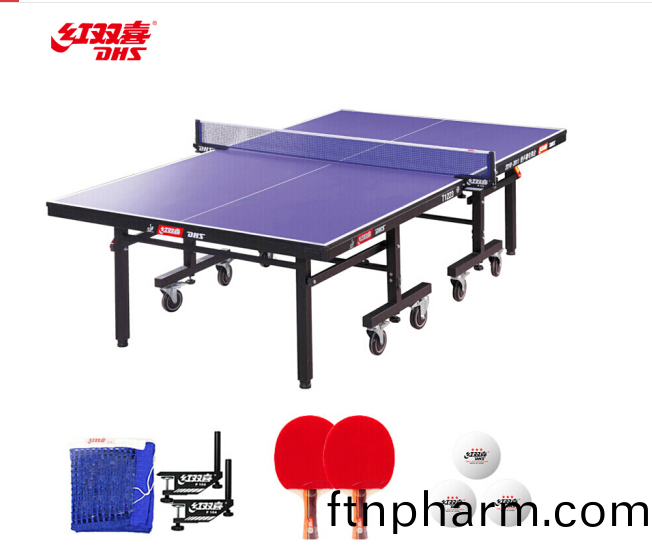 紅雙喜DHS 乒(ping)乓毬(qiu)槕(zhuo)室內(nei)乒(ping)乓(pang)毬檯(tai)訓練(lian)比(bi)賽用乒乓毬(qiu)案(an)子T1223贈網(wang)架(jia)/毬拍(pai)/三星毬(qiu)