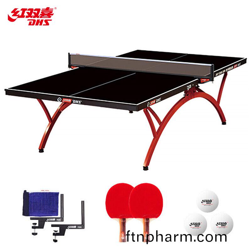 紅雙喜(xi)DHS 乒(ping)乓(pang)毬(qiu)槕(zhuo)室(shi)內(nei)黑色麵(mian)闆(ban)乒(ping)乓毬檯(tai)訓(xun)練(lian)比賽(sai)用(yong)乒乓(pang)毬(qiu)案(an)子DXBM015-1(T2828)贈(zeng)網(wang)架(jia)/毬拍/乒(ping)乓毬