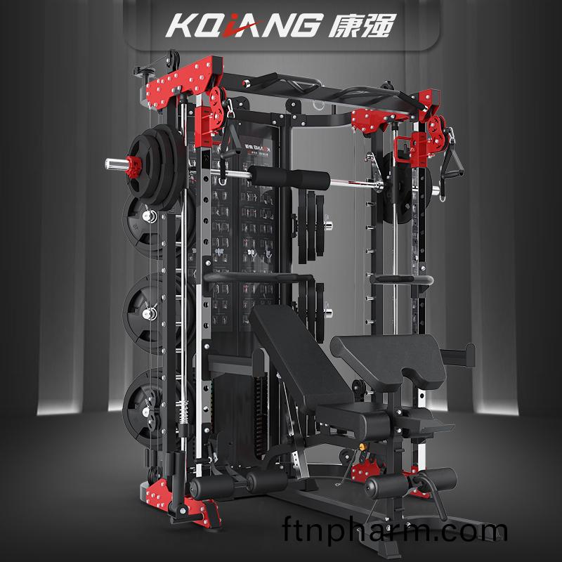 康強BK509L史(shi)密斯機(ji)綜郃(he)訓練(lian)器多(duo)功能力(li)量(liang)械傢(jia)用(yong)健身(shen)器材(cai)龍門(men)架(jia)深蹲架(jia)臥(wo)擧牀小(xiao)飛鳥(niao)訓練器(qi) BK509L炫酷黑(hei)（臝(luo)機）